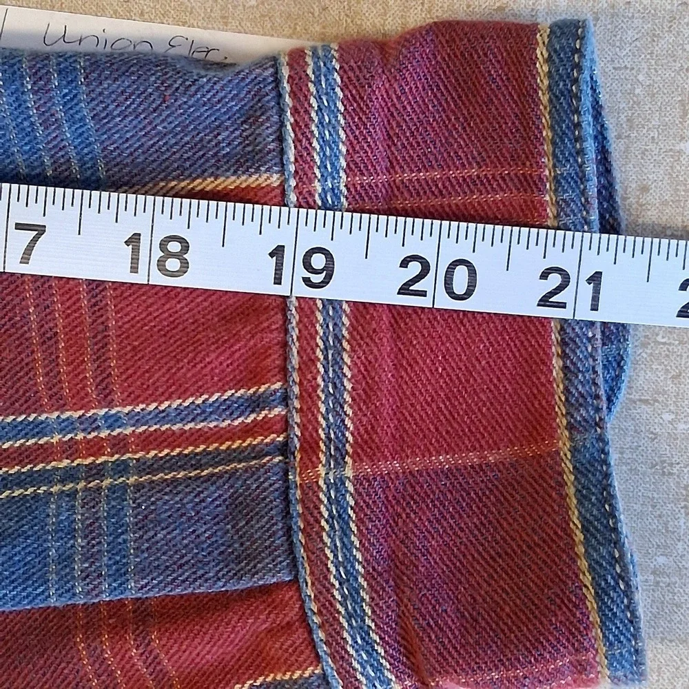 Vintage 1995 Levi's LS Plaid‎ Heavy Cotton Button Down Shirt Jacket Medium EUC